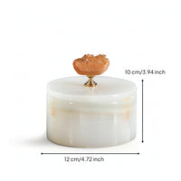 Marble Jar with Lid Modern Marble Canister with Lid Unique Decorative Stone Jar for Desk