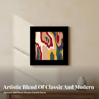 French Retro Song Dynasty Design Art Crafted Tic Decor Framed Canvas Wall Art Ready to Hang Antique Design Wall Hanging for Interior Decorators, Gift Givers, Plant Lovers, Living Room, Bedroom, Hallway, Kitchen
