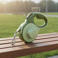 Automatic Extending Pet Leash Single-Button Brake & Lock Extending Dog Leash with Light Nylon Tape for Outdoor
