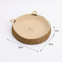 Woven Cat Bed Made of Grass Material, All Season Cat Bed for Indoor Cats, Open-top design for four seasons of versatile comfort