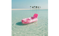 Mesh-Seat Inflatable Pool Lounger with Backrest Cooling Floating Chair Stable Lounger with Backrest Foldable for Adults