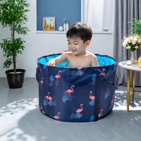 Foldable Bathtub, Portable Folding Bathtub for Adults and Toddlers, 55 cm Diameter, 40 cm Height, Made of Composite Material, Portable for Shower