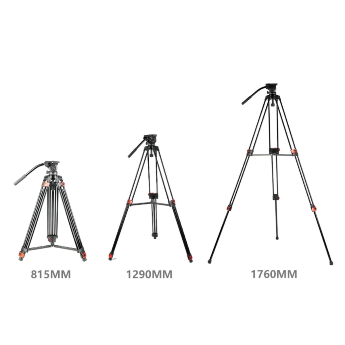 Portable Camera Tripod with Fluid Head Stable Support Fluid Head Tripod Fluid Motion Quick Release for Professionals, Live Broadcasting, Filming, Photography