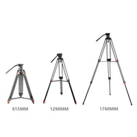 Portable Camera Tripod with Fluid Head Stable Support Fluid Head Tripod Fluid Motion Quick Release for Professionals, Live Broadcasting, Filming, Photography