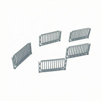5 Pieces Roadside Barrier Model Metal-Like Finish Scale Model Barrier Set Miniature Guardrail Vertical Slats Mini Highway