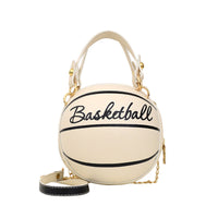 Basketball-Shaped Purse Faux-Leather Basketball Handbag Sporty Crossbody Shoulder Bag with Shoulder Strap for Concerts