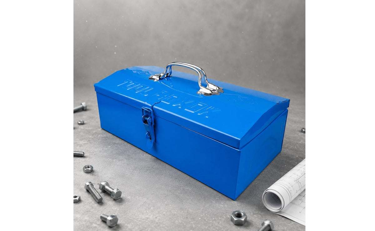 Metal Tool Box Hinged Lid Portable Toolbox Portable Tool Organizer Compact Household Storage Easy to Clean