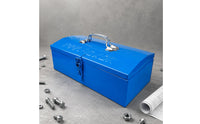 Metal Tool Box Hinged Lid Portable Toolbox Portable Tool Organizer Compact Household Storage Easy to Clean