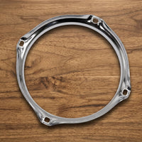 6 Inch Drum Hoop Polished Drum Hoop with 4 Holes Silver Hardware for Drummers