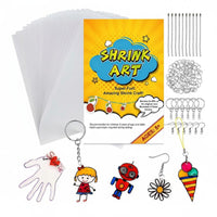 175 Pieces Shrinks to 20% Size Shrink Plastic Sheet Set Frosted and Glossy Sides Heatable Shrinky Paper Kit for Children