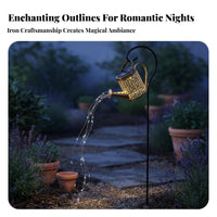 Flowing Water Effect Watering Can Solar Light Energy Saving Solar Watering Can Light Waterproof for Landscape, Patio, Pathway
