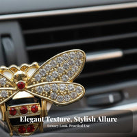 Sparkling Rhinestones Glittering Bee Air Vent Clip Easy Installation Jeweled Creature Car Air Clean Ener Clean Scent for Women, Drivers