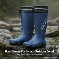 Waterproof Fishing Boots men's Tall Rain Boots Easy to Clean men's Wellingtons for Fishermen, Gardeners, Rainy Days, Wet Weather, Gardening