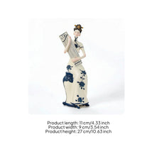 Chinese Lady Figurine Decorative Ceramic Lady Statue Slender Woman Sculpture for Entryway
