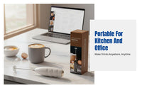 Portable Milk Frother, Handheld Whisk Beater, Battery Operated, Multi-Functional for Kitchen & Office