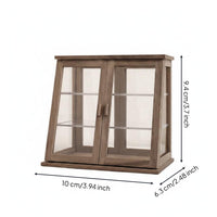 1/12 scale Dollhouse Double Door Cabinet Miniature Wooden Display Cabinet Vintage Style Miniature Dessert Display Case for Collectors, Hobbyists