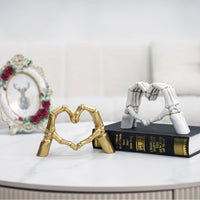 Skeleton Heart Hands Sculpture Gothic Skeleton Statue Love Ornament Figurine Tabletop for Collectors, Home Office