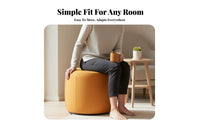Mobile Textile Pouf with Handle Sturdy Construction Upholstered Bench Minimalist Design Indoor Seating Modular for Interior Designers, Homeowners, Adults, Living Room, Bedroom, Lounge Area, Entryway