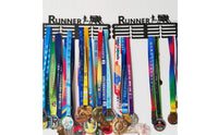 Drill-Effortless Installation Sports Medal Display Hanger Sturdy Metal Construction Race Medal Holder High Capacity Runner Achievement Display Matte Black Finish for Athletes, Bedroom
