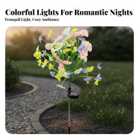 Solar Flower Stake Light Solar Floral Stake Light No Wiring Required Simulation Chrysanthemum Lamp for Lawn, Patio, Balcony