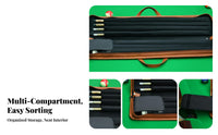Portable Design Pool Cue Case Adjustable Shoulder Strap 7-Slot Billiard Cue Bag Large Capacity for Tournaments