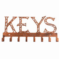 Modern Brass Key Holder, Wall Mounted Metal Key Hanger with Multi-Hooks, Hollow Carved Iron Key Hook for Front Door, 3-5kg Capacity