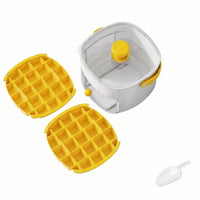 Ice Cube Tray with Storage Bin Two-Layer Ice Cube Tray with Scoop Container 50-Grid Compact for Hosts, Freezer, Home Kitchen