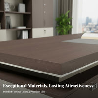 Head Table Thicker Desktop Large Head Desk with Cabinet Thickened Panels Executive Desk for Executives, Business Owners, Study Room, Reception Areas