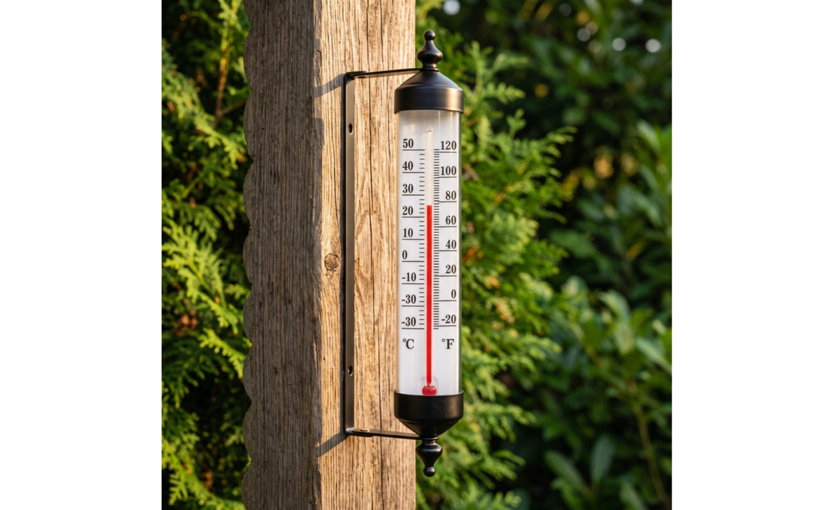 Outdoor Thermometer Metal Wall Thermometer Easy-Read Instrument for Garden, Patio