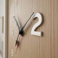 Irregular Rounded Face Wood-Grain Wall Clock Raised Numerals Wood Grain Wall Clock