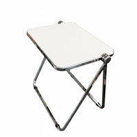 Foldable Design Clear Folding Table Space-Saving Portable Desk Transparent Top Workstation Multi-Purpose for Students, Apartment Dwellers, Remote Workers, Small Spaces, Study, Bedroom, Living Room