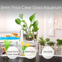 Rectangular Glass Fish Tank, Thickened Desktop Enclosure