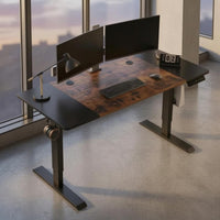 Built-in Keypad Electric Standing Desk Two-Leg Frame Height Adjustable Desk Rectangular Tabletop Height Adjustable Workstation Flat Desktop