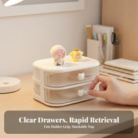 Stackable Storage Drawer Transparent Stackable Drawer Set adaptable for Home