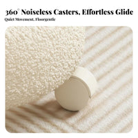 360° Swivel Wheels Bunny Ear Floor Chair Ergonomic Design Low Stool High-Density Foam Cushion children's Furniture Soft Fleece Texture for Toddlers, Adults, Parents, Living Room, Playroom, Bedroom, Entryway