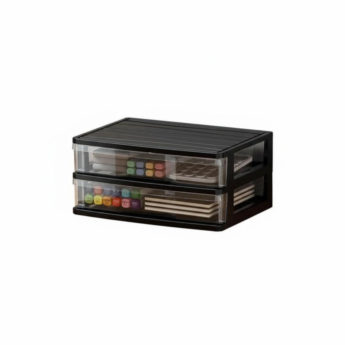 Transparent Drawers 3-Drawer Storage Box Large Capacity Stackable letter-size document organizer sturdy construction Desktop Organizer Easy to Clean for Professionals, Home Organizers, residents, Workstation, Study Room, Countertop