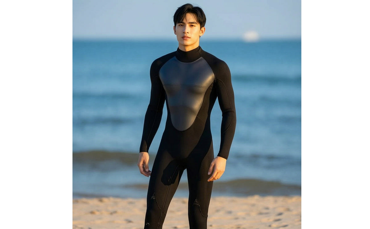 Long Sleeve Full-Body Wetsuit Close-Fitting One-Piece Wetsuit Form-Fitting One Piece Swimsuit Stretchy for Snorkeling