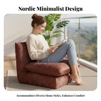 Nordic aesthetic FlowerShaped Recliner Foldable Adjustable Floor Lounger Plush Cushioning Lounge Chair Thickly Padded for Students, Meditators, Balcony, Living Room, perusing alcove, Apartment