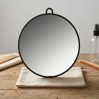 Round Makeup Mirror Glass Surface Vanity Accessory Solid Finish Room Decor