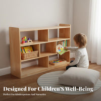 Kidschild-safe Design Montessori Cubby Unit Rounded Edges Multi-Cubby Organizer Open-Front entry children's Furniture long-lasting Construction for Toddlers, educators, Parents, Kindergarten, Preschool, Classroom, Playroom