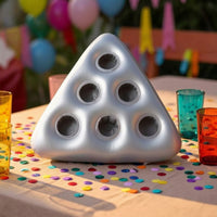 Triangular Inflatable Drink Holder with Tether Compact Inflatable Drink Holder Unique Pool Accessory Versatile for Lakes