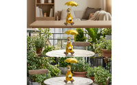 Resin Duck Figurine with Umbrella Whimsical Duck Figurine with Raincoat Cute Decoration Hand-Painted for Collectors