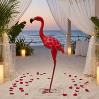 Metal Flamingos Statue Metalwork Flamingos Garden Statue for Courtyard, Wedding