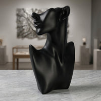 Modern Jewelry Display Bust Lightweight Necklace Display Bust Boutique Mannequin Head with Shoulders Sturdy for Retail Counter, Vanity