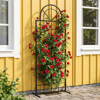 2 Pack Extra Large Iron Garden Trellis for Climbing Plants, 171-200cm, 70cm Wide Matte Black Plant Support, Country Style