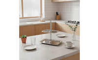 2 Tier Cake Stand Effortlessly to Clean Two Tier Serving Tray Modern Cake Stand with Handle