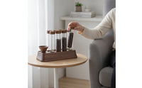 Coffee Bean Storage Rack with Glass Tubes Space-Saving Coffee Bean Storage Rack Sealed Countertop Shelf for Kitchen Counter