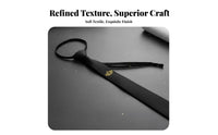 Crown Embroidered Tie Easy to Wear Fastener Necktie Pre-Tied Slim Tie Fashionable Design Pre-Tied Slim Necktie Wrinkle Resistant