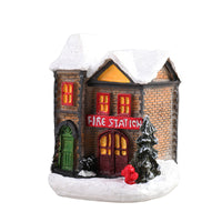 Resin Christmas House Miniature Landscape with Light for Holiday Decor