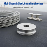 Heavy Duty Pulley, Steel Wire Rope Lifting Wheel, Nautical U-Type Thru-Hole Iron Pulley